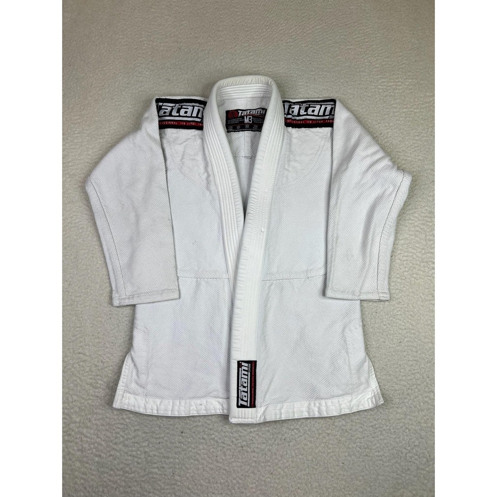Tatami Jiu Jitsu Gi Jacket Kids M3 White BJJ Uniform Top Cotton Patch Logos